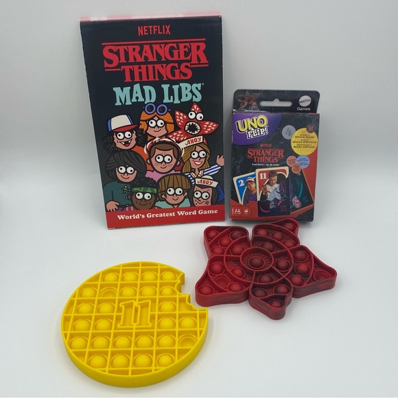 Stranger Things Game Set Uno Mad Libs Pop Its Fidgets Waffle Demogorgon Gifts - Picture 1 of 13